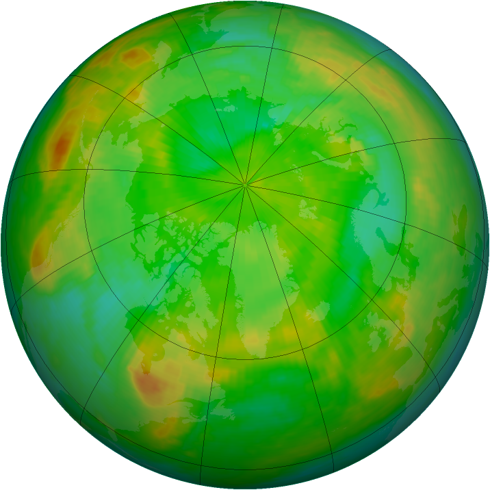 Arctic ozone map for 28 June 1988